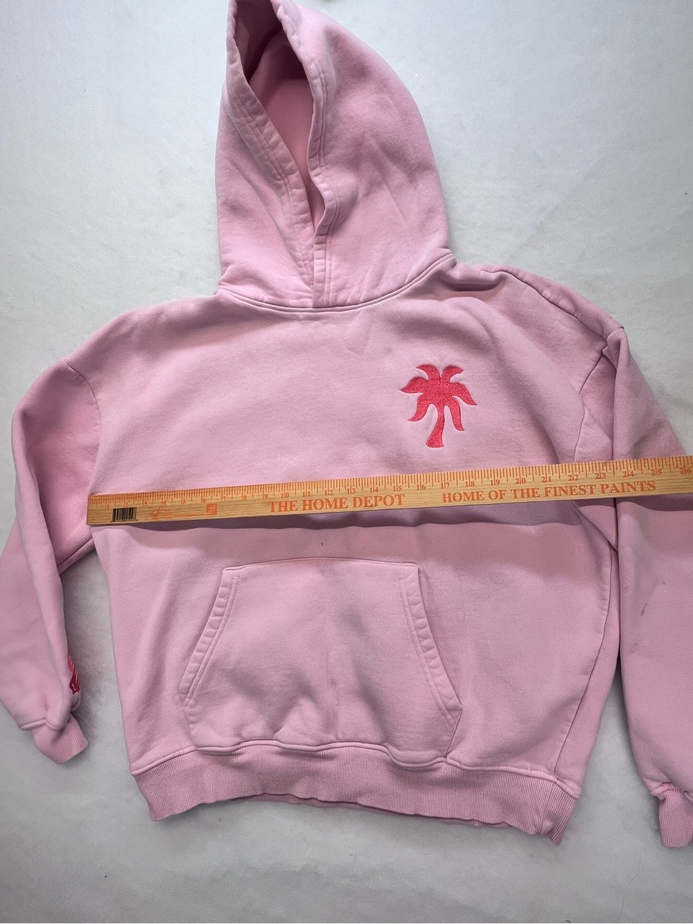 Pink Palm Puff Everything Comes In Embroidered Waves Hoodie Large - Picture 9 of 16